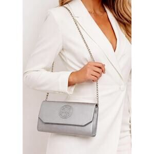 CXL By Christian Lacroix Clutch Bag Womens Small Silver Madison Smooth Purse New